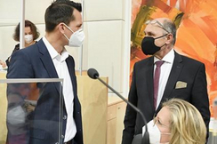 Gesundheitsminister Mückstein und Präsident Sobotka